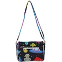 Seamless Pattern With Space Objects Ufo Rockets Aliens Hand Drawn Elements Space Shoulder Bag with Back Zipper View3