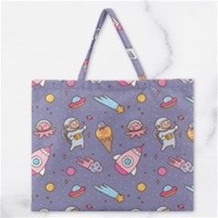 Outer Space Seamless Background Zipper Large Tote Bag