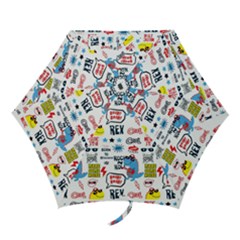 Monster Cool Seamless Pattern Mini Folding Umbrellas