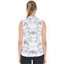 Cat With Bow Pattern Mock Neck Shell Top View2
