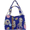 Hand Drawn Cute Sloth Pattern Background Double Compartment Shoulder Bag View1