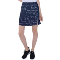 Mathematical Seamless Pattern With Geometric Shapes Formulas Tennis Skirt