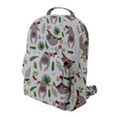 Seamless Pattern With Cute Sloths Flap Pocket Backpack (large) by Vaneshart