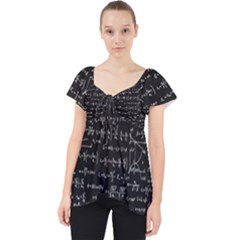 Math Equations Formulas Pattern Lace Front Dolly Top
