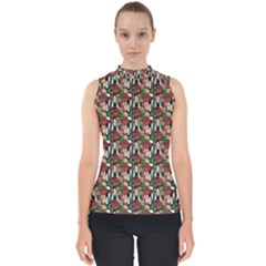Swimmer 20s Teal Mock Neck Shell Top