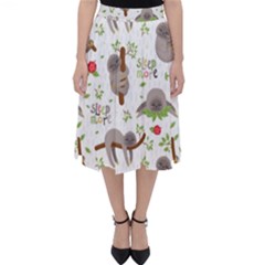Seamless Pattern With Cute Sloths Sleep More Classic Midi Skirt