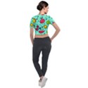 Various Fruits With Faces Seamless Pattern Short Sleeve Cropped Jacket View2