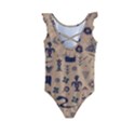 Vintage Tribal Seamless Pattern With Ethnic Motifs Kids  Frill Swimsuit View2