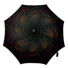 Mathematical Colorful Formulas Drawn By Hand Black Chalkboard Hook Handle Umbrellas (large) by Vaneshart