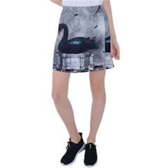 Wonderful Black Swan With Dark Mermaid Tennis Skirt