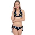 Cute Owl Doodles With Moon Star Seamless Pattern Tie It Up Bikini Set View1
