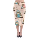 Seamless Pattern Owls Dream Cute Style Fabric Midi Pencil Skirt View1