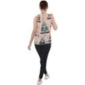 Seamless Pattern Owls Dream Cute Style Fabric Mock Neck Chiffon Sleeveless Top View2