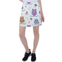Forest Seamless Pattern With Cute Owls Tennis Skirt View1
