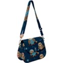 Seamless Pattern Owls Dreaming Saddle Handbag View1