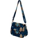 Seamless Pattern Owls Dreaming Saddle Handbag View2