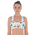 Birds Pattern Design Cross Back Sports Bra View1