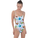 Birds Pattern Design Tie Strap One Piece Swimsuit View1