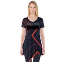 Gradient Geometric Shapes Dark Background Design Short Sleeve Tunic  View1