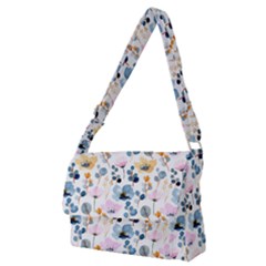 Watercolor Floral Seamless Pattern Full Print Messenger Bag (m) by TastefulDesigns