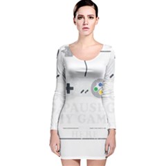 Ipaused2 Long Sleeve Velvet Bodycon Dress