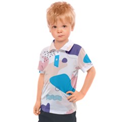 Hand Drawn Abstract Organic Shapes Background Kids  Polo Tee