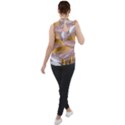 Digital Leafs Mock Neck Chiffon Sleeveless Top View2