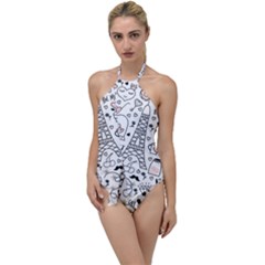 Big-collection-with-hand-drawn-objects-valentines-day Go With The Flow One Piece Swimsuit