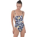 Letters-pattern Tie Strap One Piece Swimsuit View1