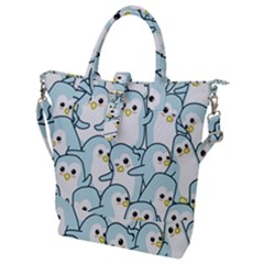 Penguins Pattern Buckle Top Tote Bag