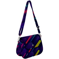 Colorful-abstract-background Saddle Handbag
