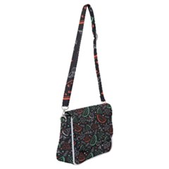 Seamless-vector-pattern-with-watermelons-mint -- Shoulder Bag With Back Zipper