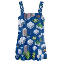 Isometric-seamless-pattern-megapolis Kids  Layered Skirt Swimsuit