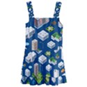 Isometric-seamless-pattern-megapolis Kids  Layered Skirt Swimsuit View1