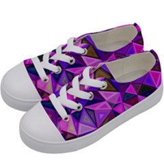 Triangular-shapes-background Kids  Low Top Canvas Sneakers