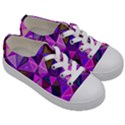 Triangular-shapes-background Kids  Low Top Canvas Sneakers View3