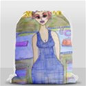 Swimmer By Pool Drawstring Bag (Small) View1