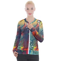 Flower Dna Casual Zip Up Jacket