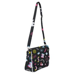 Memphis Design Seamless Pattern Shoulder Bag With Back Zipper