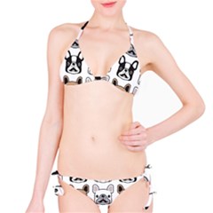 Dog French Bulldog Seamless Pattern Face Head Classic Bikini Set