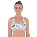 Set cute colorful doodle hand drawing Cross Back Sports Bra View1