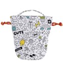 Set cute colorful doodle hand drawing Drawstring Bucket Bag View1