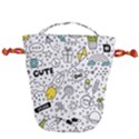Set cute colorful doodle hand drawing Drawstring Bucket Bag View2