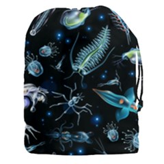 Colorful Abstract Pattern Consisting Glowing Lights Luminescent Images Marine Plankton Dark Background Drawstring Pouch (3xl)