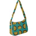Taco drawing background mexican fast food pattern Zip Up Shoulder Bag View1