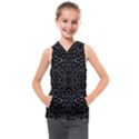 Black And White Tech Pattern Kids  Sleeveless Hoodie View1