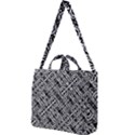 Linear Black And White Ethnic Print Square Shoulder Tote Bag View1