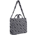 Linear Black And White Ethnic Print Square Shoulder Tote Bag View2