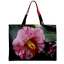 Striped Pink Camellia II Zipper Mini Tote Bag View2