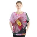 Striped Pink Camellia II Batwing Chiffon Blouse View1